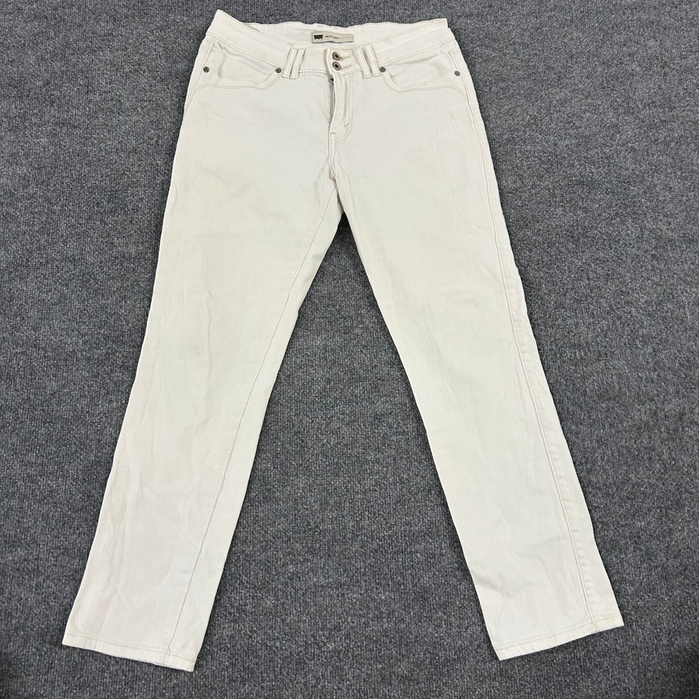 Levi's Jeans Womens Size 11 Cream 524 Too Super Low Slim Straight Flap Pocket